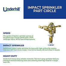 Underhill Impact Sprinkler Head Heavy Metal 1 1/4-Inch MPT Part Circle Brass