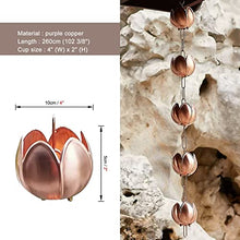 WKNHHL Rain Chain, Copper for Garden Decoration, Temple Villa Courtyard Rain Gutter Drain Chain, Adjustable Length,260cm (8.5ft)