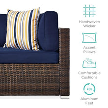 Best Choice Products 7-Piece Modular Outdoor Sectional Wicker Patio Set Brown/Navy