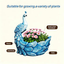 GZHERVICES Flower Pot Large Outdoor White/Blue Swan Planter