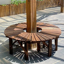 BXKCFYBSQ Wooden Tree Bench Wrap Around,Outdoor Furniture Decoration Seating,Backless Patio Dining Chair,Free Combination of Shapes,for Lawn Park