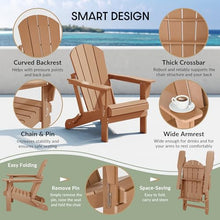 WestinTrends Malibu 4-Piece Set Outdoor Folding Poly Adirondack Chair, Teak