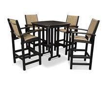Polywood Coastal Bar Set Black/Burlap Sling