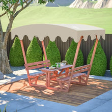 KEIKI Outdoor Waterproof Solid Wood Picnic Table and Bench Set with Removable Canopy, Outdoor Picnic Table Set for Patios, Gardens, Decks, Parks, Beaches