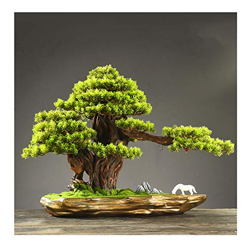 YXIANG56Q Fake Plants Simulation Bonsai Welcome Pine Ornaments Office Living Room Porch Decoration Crafts Opening Gift Plant Bonsai Tree(B)