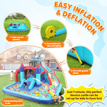 AKEYDIY 10-in-1 Inflatable Bounce House with Slide and Climbing Wall