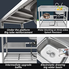 NYTFHMS Stainless Steel 1 Compartment Commercial with Faucet & Strainer - Ideal for Outdoor Grills Restaurants Camping & Gardens - Versatile & Easy to Clean,L1-80x50x80cm