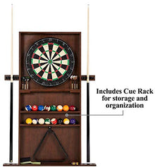 BARRINGTON 90 Inch Ball and Claw Leg Billiard Pool Table with Bonus Cue Rack and Dartboard Set Red
