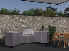 NewAge Products Classic Series 7PC Aluminum Slate Gray Modular Outdoor Kitchen Set with 33" Performance Grill NG - 24"D x 122.95"W x 48.5"H