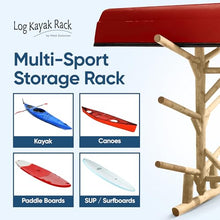 Log Kayak Rack 6-Place Freestanding Kayak/Canoe Storage Unfinished