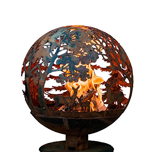 Esschert Design FF1012 Wildlife Fire Sphere, Rust Metal Finish - X Large