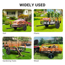 Heavy-Duty 1500 Lb Steel Dump Cart – 15 Cu Ft Multifunctional Utility Trailer with Removable Panels for ATV, Farm & Landscaping