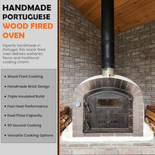 Authentic Pizza Ovens Lume Alto Premium Wood-Fired Pizza Oven, Handmade in Portugal, Triple-Insulated Brick Oven, Rotisserie-Capable, Dutch Door, Thermometer & Baking Dish Included