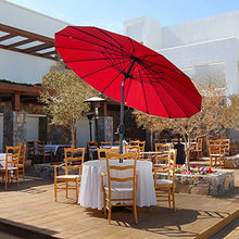JHNKOJ Outdoor 2.5M Shanghai Parasol,Outdoor Garden Furniture Accessories, Round Sunscreen Canopy Umbrella, Portable Beach Umbrella,Burgundy