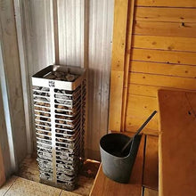 HUUM Steel 9.0 kW Sauna Heater with UKU WiFi Control (Black), 330 pounds of Rounded Olivine Stones Included (for saunas up to 524 cu ft.)