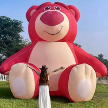 HOAELOS Inflatable Giant Pink Strawberry Bear Outdoor Decoration 16.4 Feet