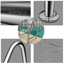 2PCS Swimming Pool Safety Handrail Kit Pool Handrails Pool Hand Rail, 304 Stainless Steel Swimming Pool Stair Rail, 250LBS Load Capacity, Easy Mount Hand Grab Rail