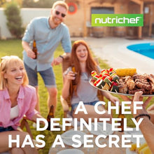 NutriChef Heavy-Duty 5-Burner Propane Gas Grill - Stainless Steel Grill, 4 Main Burner with 1 side burner, 52,000 BTU Grilling Capacity, Electronic Ignition System, Built-in Thermometer - NCGRIL2