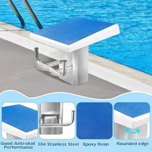 LYJIANGXIN 20in x 20in Stainless Steel Non-Slip Diving Board, Pool One Step Diving Starting Block, Heavy Duty Swimming Competition Jumping Platform with 15° Inclined for Athletes