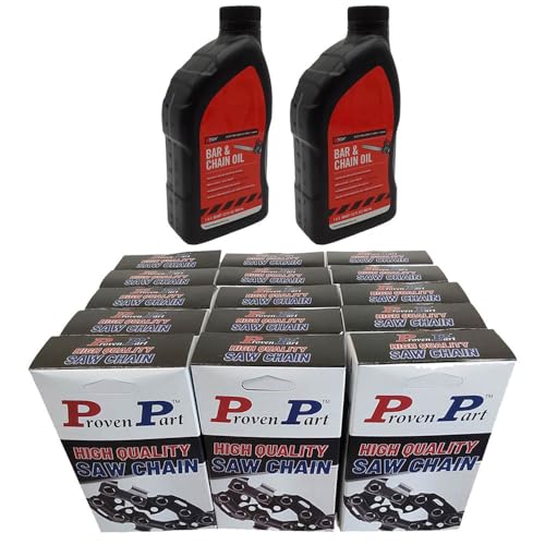 Proven Part Chain For 14" Bar 325LP .043 59DL Fit Husqvarna 596 55 33-59 15-pack, With 2 Quarts Bar and Chain Oil