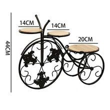 iumLeap Retro Iron Flower Pot Holder Display Tricycle Planter Stand Home Garden Decor