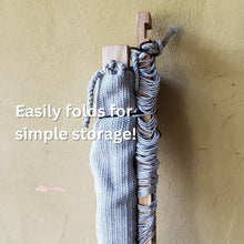 Nomadic State of Mind Hammock Swing | Double Love Seat | 100% Cotton Handwoven Rope Lounger | Hanging Chair for Two | Laurel Wood Spreader Bars (Black)