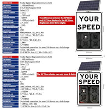 High-Visibility Solar Radar Speed Sign with Overspeed Light/Solar Panel, LED Speed Sign,Auto Red/Green Color Switch, 0–99/0–120 mph, > 1000m Visibility, Aluminu