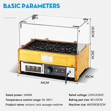 MNSRRN Electric Tropical Glass Shielding Hot Dog Machine, Commercial Stainless Steel Sausage Electric Hot Lava Stone Multi-Function Grilling Hot Dog Sausage Barbecue Machine