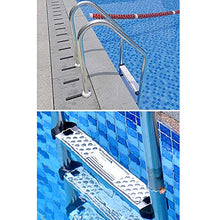Swimming Pool Ladder Stainless Steel handrail guardrail 3-Layer Non-Slip Safety Pedal Large Private Swimming Pool Outdoor Entertainment Facilities (Silver 158cm)