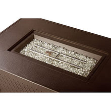 Rectangular 48 in. x 36 in. Aluminum Propane Fire Pit Table, Glass Beads, Two Covers, Lid, 57,000 BTUs in Brown Finish