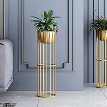 MIIKHI Plant Stands,Iron Flower Stand,Multi Layer Indoor Flower Stand,Balcony Marble Living Room Floor Racknishings/Gold Single Layer 80Cm