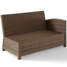 Afuera Living Modern Wicker Right Arm Patio Loveseat, 53" W x 32" D x 32.5" H, Brown and Sand, UV-Resistant Resin Wicker, Steel Frame, Weather-Resistant Cushions, Outdoor Seating for Patio or Garden