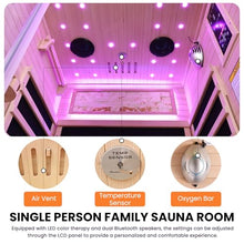 OUTEXER One Person Sauna Far Infrared Saunas Room Canadian Hemlock 1450W