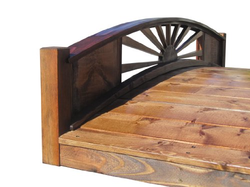 SamsGazebos Sunburst Wood Garden Bridge 6' Brown