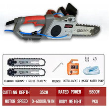 5800w/6500whandheld Brushless Chainsaw, Duty Electric Diamond Concrete Chain Saw, With Water-Cooled Wet Cutting,Anti-Vibration Handle & Dust Suppression, With 2 Chains/2 Guide Bar,480