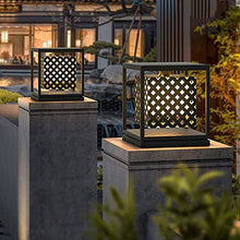 ZEELYDE Post Lights Outdoor,Solar Pillar Light Outdoor Waterproof Wall Light Square Stainless Steel Pillar Lamp Villa Garden Community Gate Garden Light LED Night Security Lighting Fixture Landscape