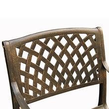 Oakland Living Ornate Traditional and Modern Contemporary Outdoor Mesh Lattice Aluminum 48 inch Bronze Round Dining Set with Four Chairs