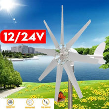 Horizontal 8 Leaves Wind Turbine 12V 24V 48V 220V 8000W