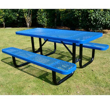 LifeYard Heavy Duty 6' Rectangular Picnic Table, Expanded Metal,(72" Long) (Blue)