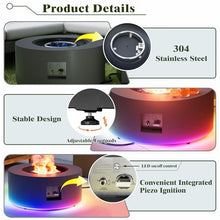 Dineli 30" Round Propane Fire Pit Table Firepit Table for Outside Patio