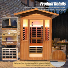 RIGO Outdoor 2-Person Infrared Sauna Red Cedar Hemlock 1800W