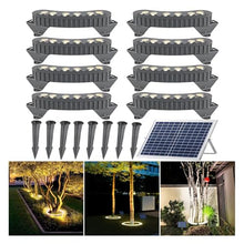 NRPEAK LED Solar Ground Lights, Outdoor Ring Tree Ligh, Yard Lighting Uplight Landscape Spotlights, Made to Last(Warm White Light,Pack of 8)