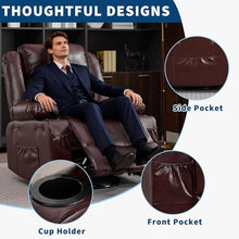 360°Swivel Rocker Recliner Chair for Adults Manual Recliner Pu Leather