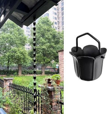 YUSIWOAL Rain Chains Aluminum Rain Chain for Heavy Rain, Decorative Chimes & Rain Catcher Cups(300cm/10ft)