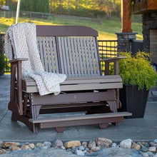 Furniture Barn USA Poly Lumber 4' Balcony Classic Glider Weatherwood & Chestnut Brown