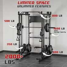 Liksodo Smith Machine Power Cage Rack with Cable System Black