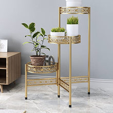 OJKJGYTF Balcony Wrought Iron Flower Pot Shelf European Style Simple Light Luxury Indoor Flower Shop Green Plant Shelf Multi-Layer Floor Flower Stand