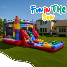 Inflatable Water Slide Bounce House Combo with Dual Lanes, Basketball Hoop, and Splash Pool | 26ft x 12ft x 12ft | Commercial Grade Backyard Water Park | Blower and Storage Bag Included