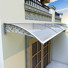 Window Door Awning Canopy,Front Door Canopy Outdoor Canopy Sun Shade Shelter,Thick 0.1in,Quality 100% Shatterproof Transparent Polycarbonate Cover,Sun Protection,142 Size (47"x142")