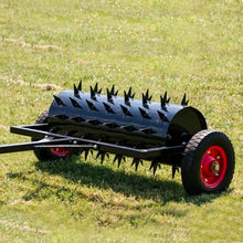 Titan Attachments 3 FT Tow-Behind Drum Spike Aerator with Wheel Kit